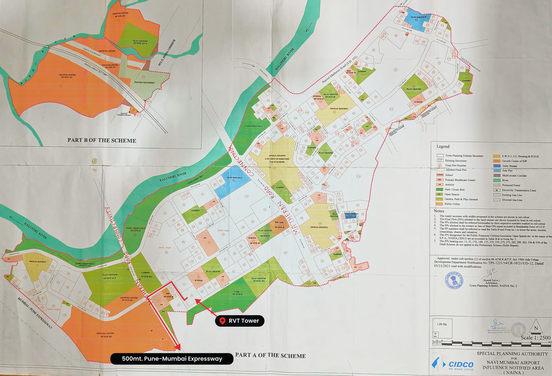 Town Planning Scheme 2 area map showing plots and roads