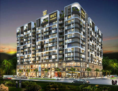 Exterior design of RVT Tower at night